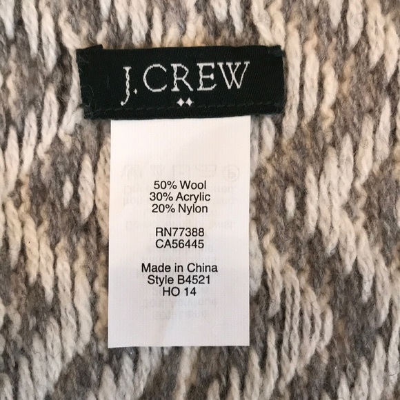J. Crew white & gray chevron wool infinity scarf - Picture 3 of 4